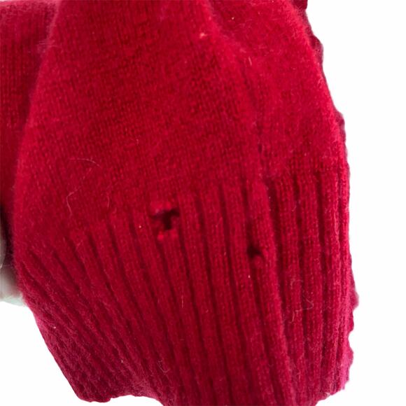 Cashmere Turtleneck Sweater Vintage Size Large Red Cozy Distressed Retro Chic - Picture 4 of 14